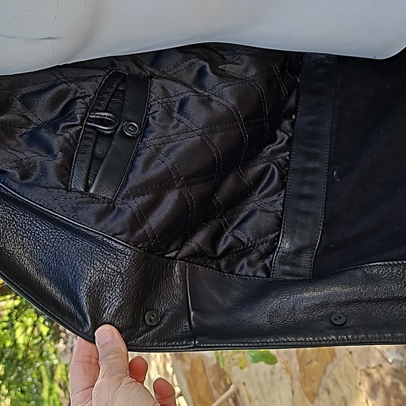 Men's ANDREW MARC Additions Saks Fifth Ave Black Leather lined Jacket Coat M - Picture 12 of 16